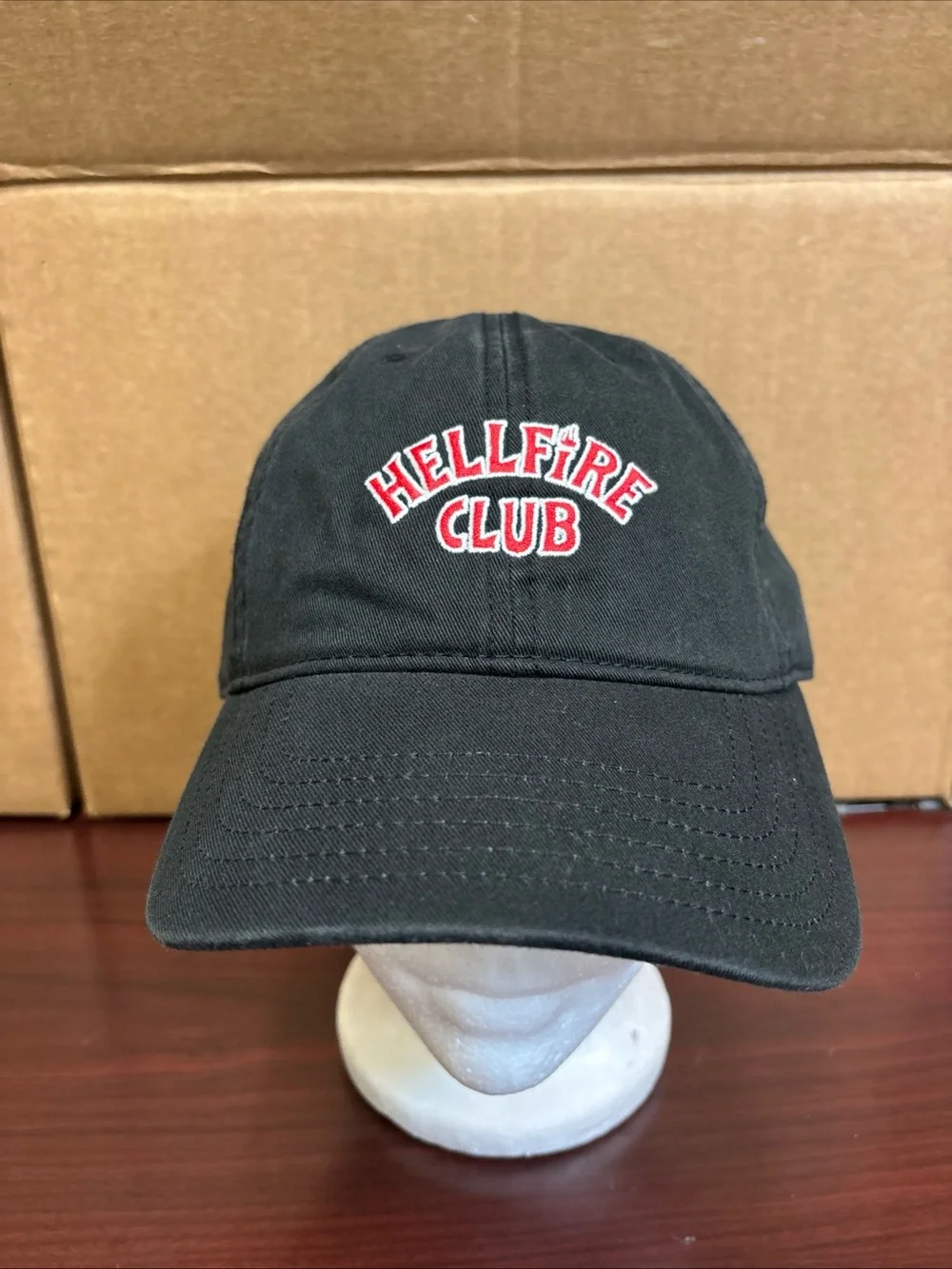 Hellfire Club Dad Hat Baseball Cap Black One Size Strapback Stranger Things
